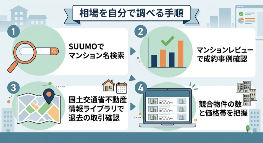 相場を自分で調べる手順の図解