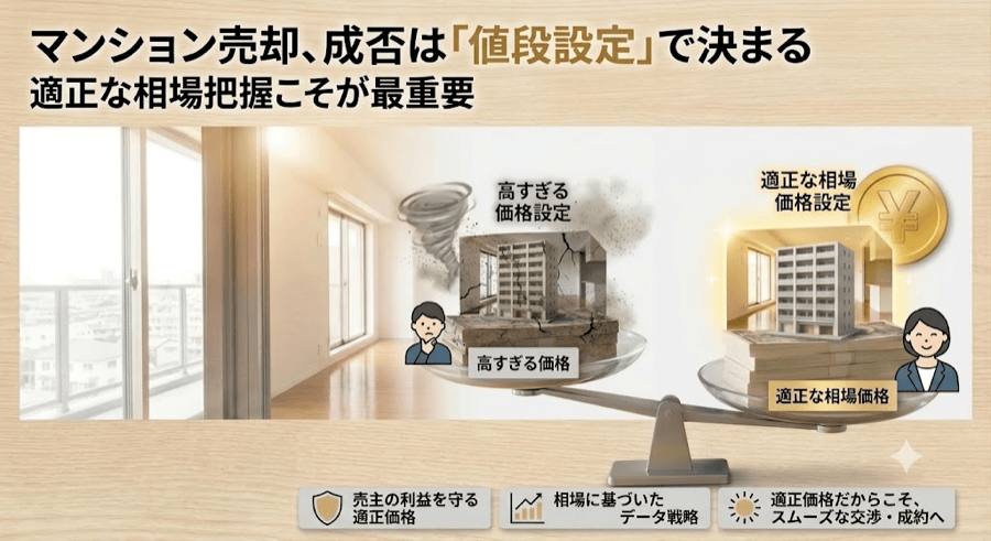 高すぎる価格設定と適正価格設定を比較する図解