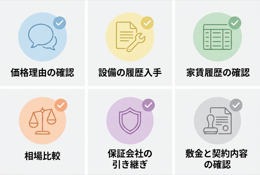 購入前チェックリスト6項目のアイコン