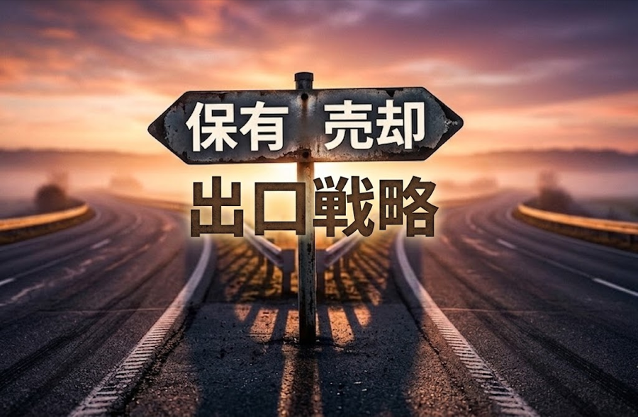 保有と売却に分かれる出口のイメージ