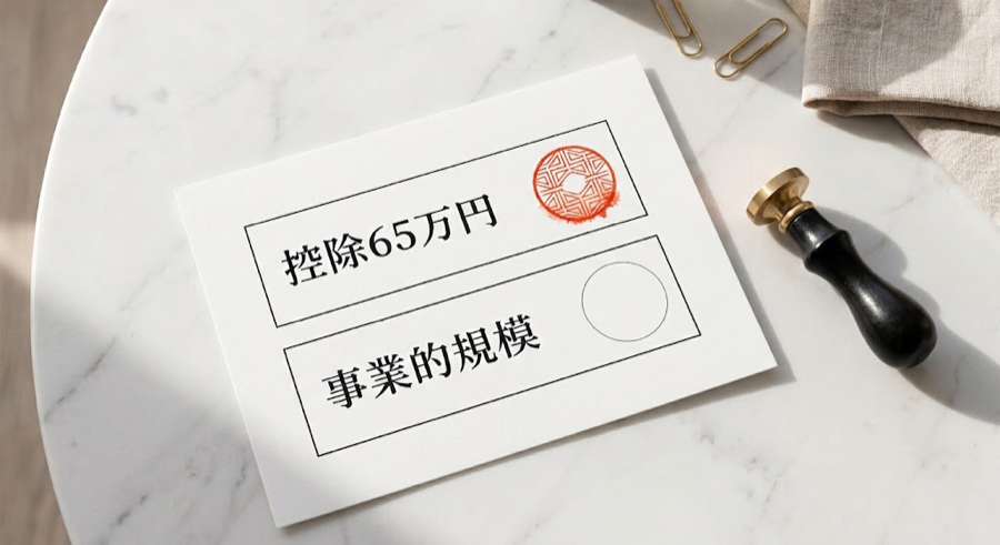 控除は取れても事業的規模にはならないことを示すイメージ